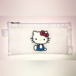 Hello Kitty Zippered Mesh Pouch - never used